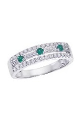 handsome white gold emerald gemstone baby birthstone ring